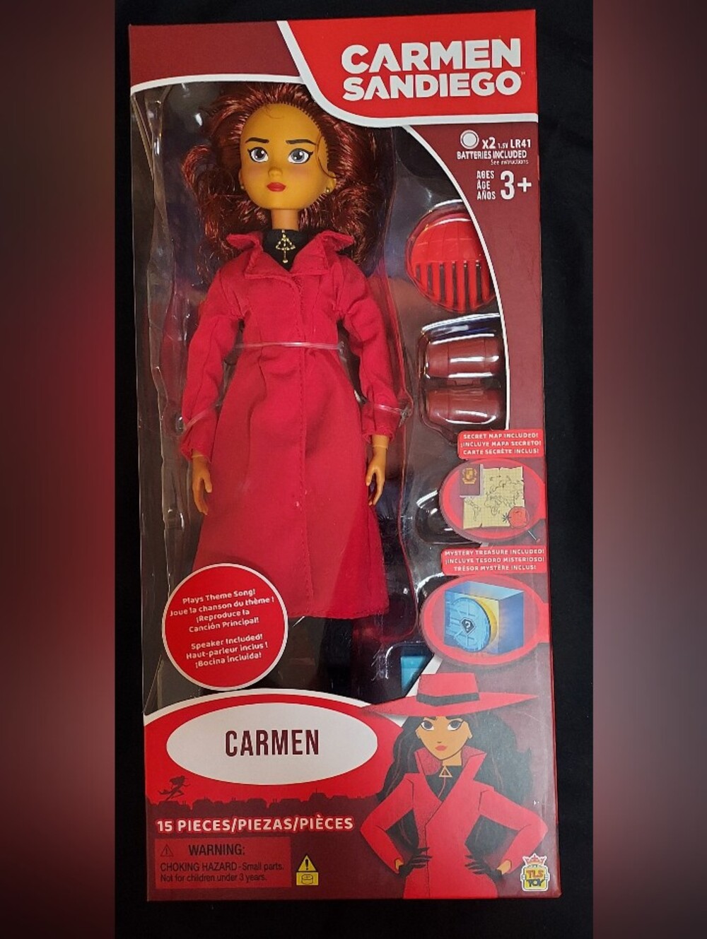 Carmen Sandiego Fashion Doll 15 Piece Accessories Kit Musical New Sealed Box